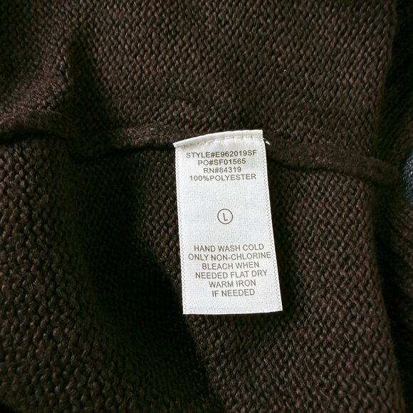 Evolution Stitch Fix Madi Cable Knit Turtleneck Sweater Sz Large Brown NWT - Picture 11 of 11